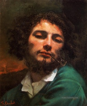  Gustave Malerei - Porträt des Künstlers aka Mann mit einem Rohr Realist Realismus Maler Gustave Courbet